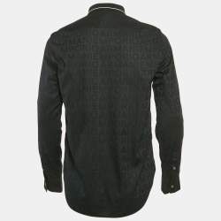 Emporio Armani Black Logo Cotton Regular Fit Shirt L
