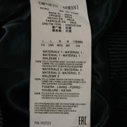 Emporio Armani Navy Blue Suede & Leather Zip Front Jacket L