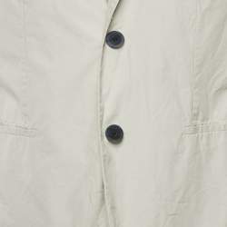 Pre Owned Emporio Armani Light GreyCotton Blazer Sleeve Shirt L