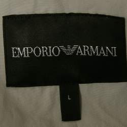 Pre Owned Emporio Armani Light GreyCotton Blazer Sleeve Shirt L
