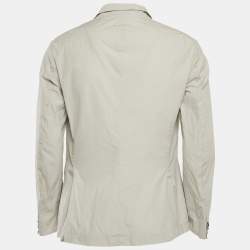 Pre Owned Emporio Armani Light GreyCotton Blazer Sleeve Shirt L