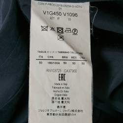 Pre Owned Emporio Armani Navy Blue Sateen Button Front Blazer L