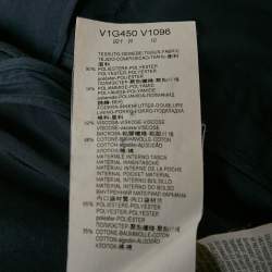 Pre Owned Emporio Armani Navy Blue Sateen Button Front Blazer L