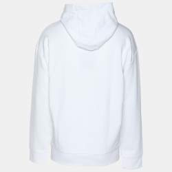 Emporio Armani White Jersey Logo Print Hoodie XXL