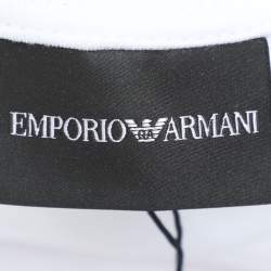 Emporio Armani White Jersey Logo Print Hoodie XXL