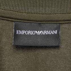 Pre Owned Emporio Armani Dark Green Cotton Polo T-Shirt M