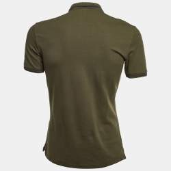 Pre Owned Emporio Armani Dark Green Cotton Polo T-Shirt M