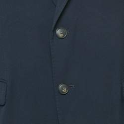Pre Owned Emporio Armani Navy Blue Wool Sartorial Deco Suit S