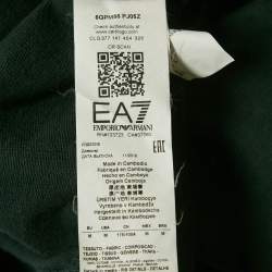 Pre Owned Emporio Armani Green Logo Print Cotton Hoodie M