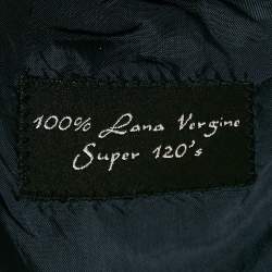 Pre Owned Emporio Armani Blue Wool Zip-Up Blazer L