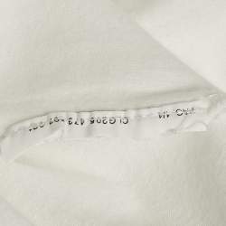 Pre Owned Emporio Armani White Logo Print Cotton Crewneck T-Shirt S