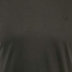 Pre Owned Emporio Armani Black Jersey V-Neck T-Shirt S