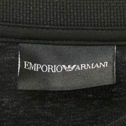 Pre Owned Emporio Armani Black Jersey V-Neck T-Shirt S