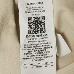 Pre Owned Emporio Armani Light Beige Jersey Crewneck T-Shirt XS