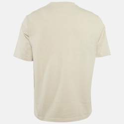 Pre Owned Emporio Armani Light Beige Jersey Crewneck T-Shirt XS