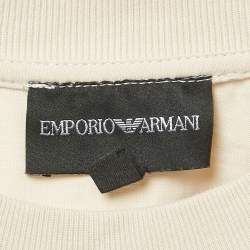 Pre Owned Emporio Armani Light Beige Jersey Crewneck T-Shirt XS