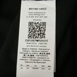 Pre Owned Emporio Armani Black Jersey Applique T-Shirt XS