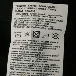 Pre Owned Emporio Armani Black Jersey Applique T-Shirt XS