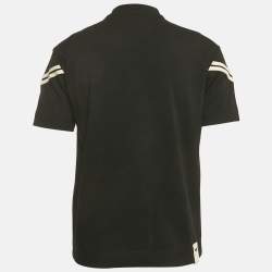 Pre Owned Emporio Armani Black Jersey Applique T-Shirt XS