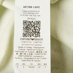 Pre Owned Emporio Armani Green Abstract Print Jersey Crewneck T-Shirt S