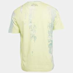 Pre Owned Emporio Armani Green Abstract Print Jersey Crewneck T-Shirt S
