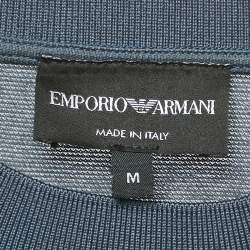 Pre Owned Emporio Armani Blue Cotton Crewneck T-Shirt M