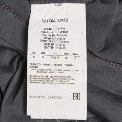 Pre Owned Emporio Armani Grey Printed Jersey Crewneck T-Shirt S