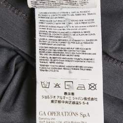 Pre Owned Emporio Armani Grey Printed Jersey Crewneck T-Shirt S