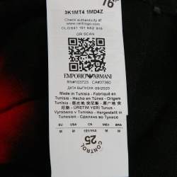 Pre Owned Emporio Armani Black/Red Cotton Long Sleeve Sweater M