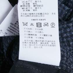 Pre Owned Emporio Armani Blue Textured Checks Wool Shorts S