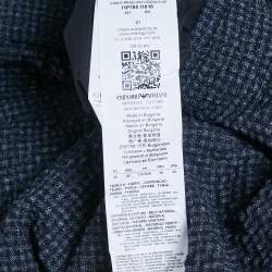 Pre Owned Emporio Armani Blue Textured Checks Wool Shorts S