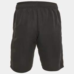 Pre Owned Emporio Armani Black Logo Waist  Trim Synthetic Shorts L