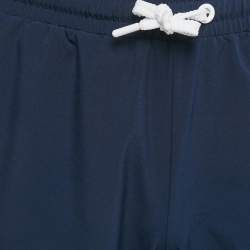 Pre Owned Emporio Armani Blue Logo Print Synthetic Shorts S