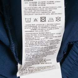 Pre Owned Emporio Armani Blue Logo Print Synthetic Shorts S