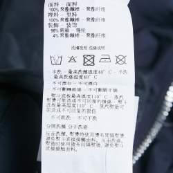 Pre Owned Emporio Armani Navy Blue Synthetic Logo Band Conceal Hood Jacket S