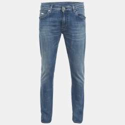 Pre Owned Emporio Armani Blue Denim Straight Fit Jeans M Waist 33" 