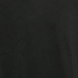Pre Owned Emporio Armani Black Zig Zag Patterned Cotton T-Shirt XXXL