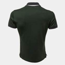 Pre Owned Emporio Armani Green Cotton Polo T-Shirt M