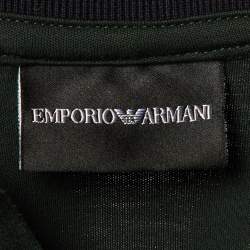 Pre Owned Emporio Armani Green Cotton Polo T-Shirt M