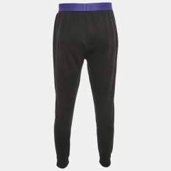 Pre Owned Emporio Armani Underwear Black Cotton Logo Waistband Joggers M
