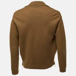 Pre Owned Emporio Armani Brown Wool Knit Button Front Cardigan S