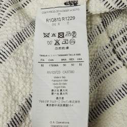 Pre Owned Emporio Armani Monochrome Striped Cotton Button Front Jacket L