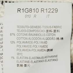 Pre Owned Emporio Armani Monochrome Striped Cotton Button Front Jacket L