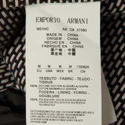 Pre Owned Emporio Armani Brown Textured Cotton Button Front Jacket M