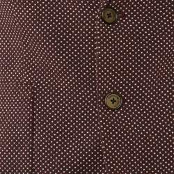 Pre Owned Emporio Armani Brown Textured Cotton Button Front Jacket M