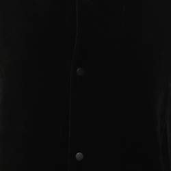 Pre Owned Emporio Armani Black Velvet Hoodie XXXL