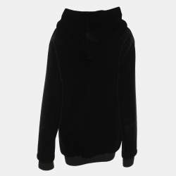 Pre Owned Emporio Armani Black Velvet Hoodie XXXL