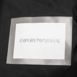 Pre Owned Emporio Armani Black Velvet Hoodie XXXL