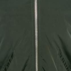 Pre Owned Emporio Armani Green Synthetic Bomber Jacket M