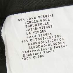 Pre Owned Emporio Armani Grey Wool & Cotton Concealed Hood Coat M 